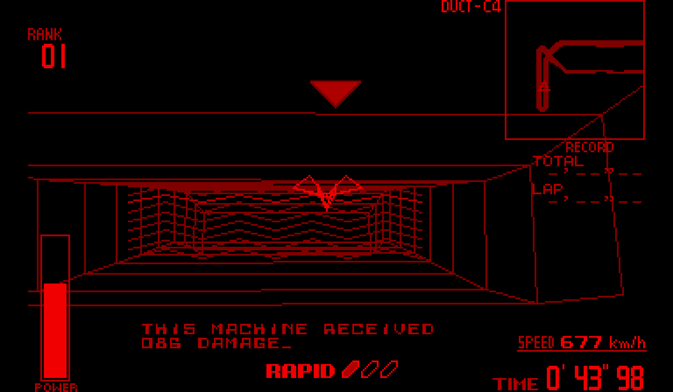 Screenshot of zero racers showing a gravity field + slope