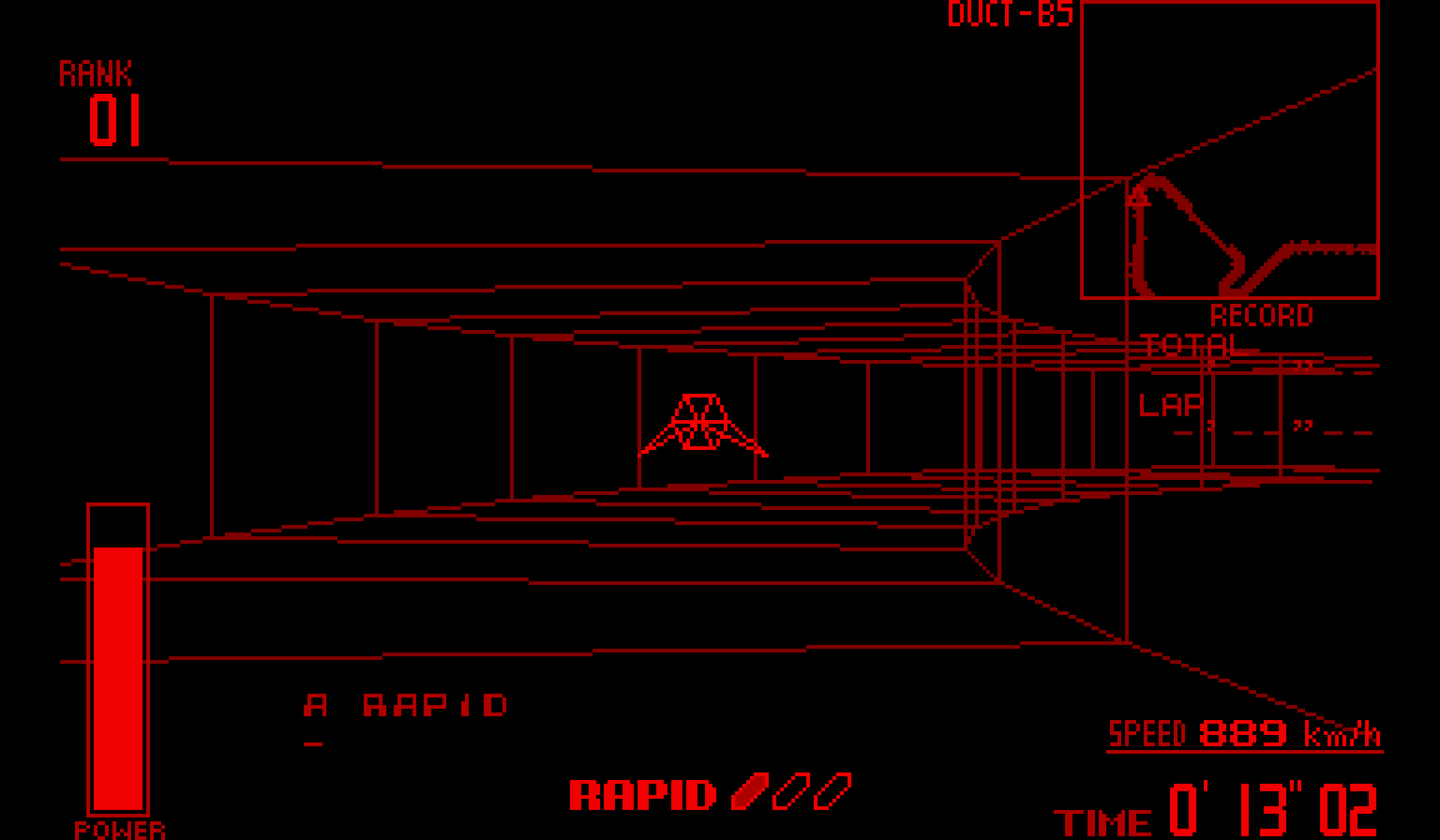 Screenshot of zero racers showing a simple turn